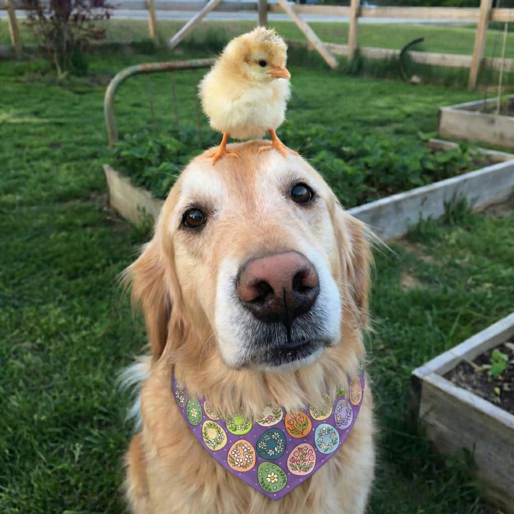 Floral Easter Egg Hunt Spring Dog Bandana