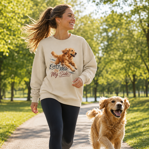 Every Mile By My Side Golden Retriever Sweatshirt