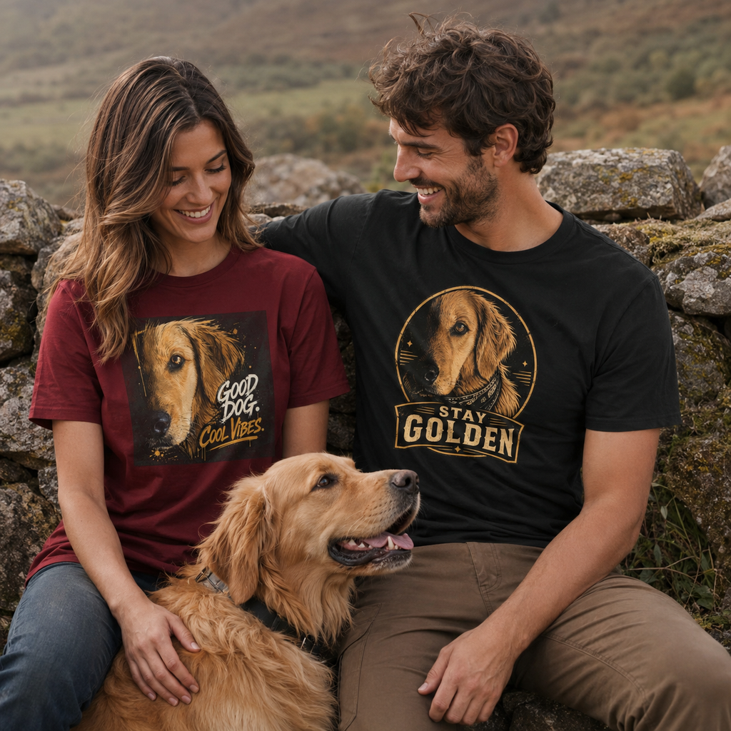 Good Dog Cool Vibes Golden Retriever T-Shirt