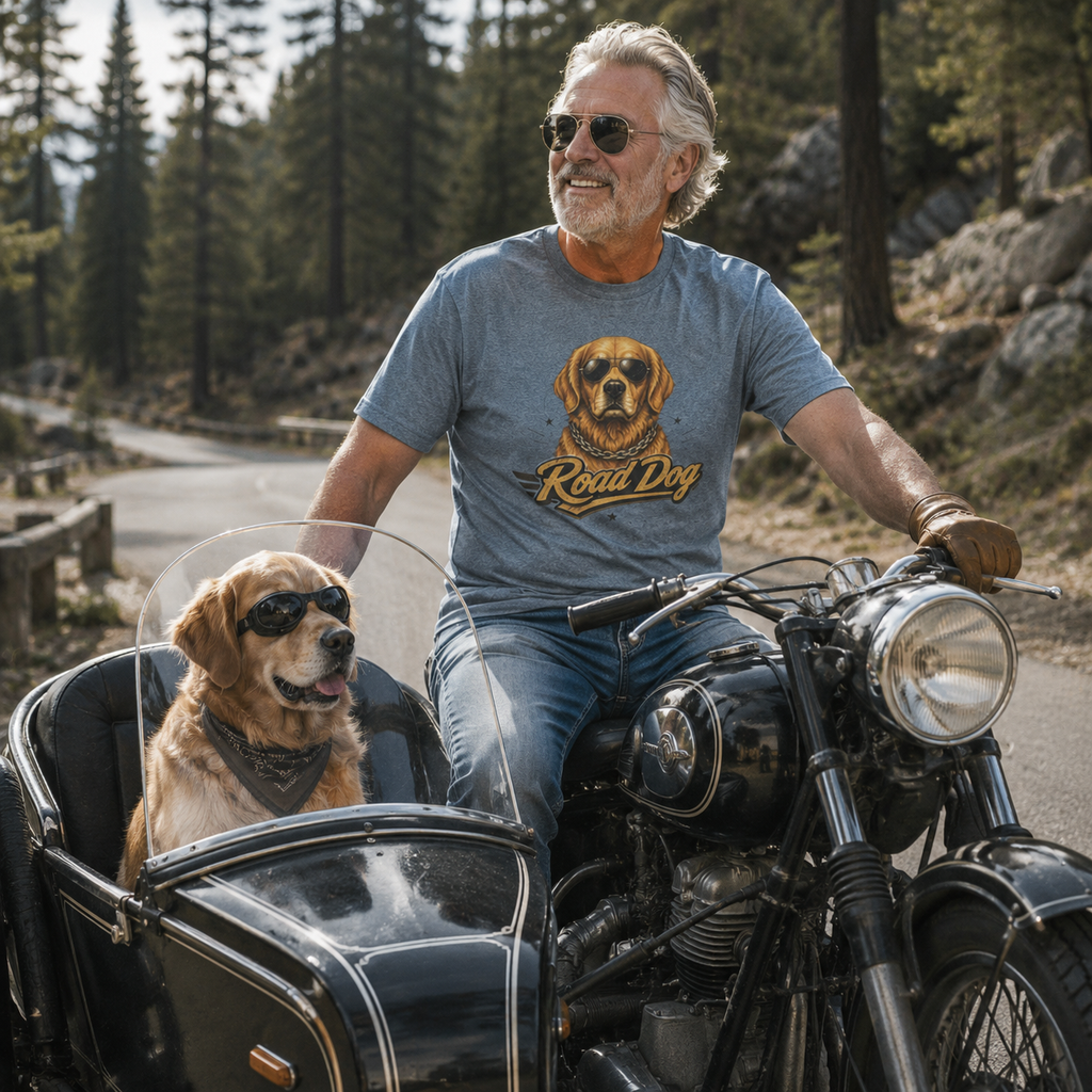 Road Dog Golden Retriever T-Shirt