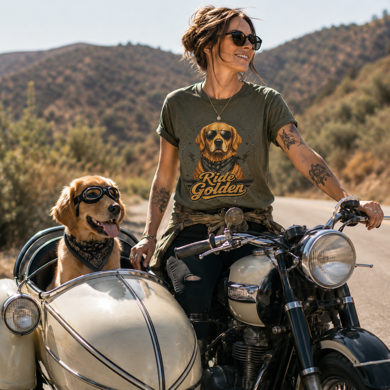 Ride Golden Golden Retriever T-Shirt
