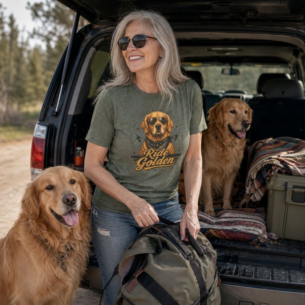 Ride Golden Golden Retriever T-Shirt