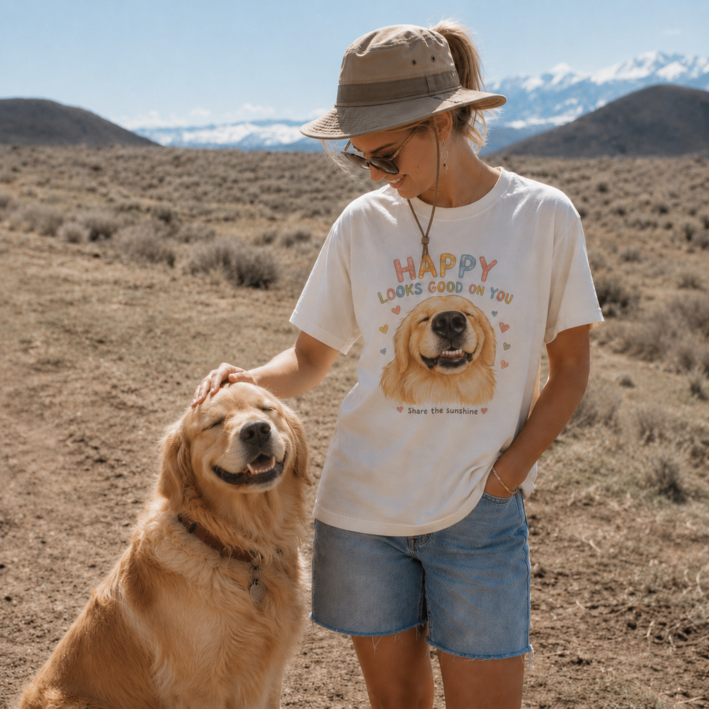 Happy Looks Good On You Golden Retriever T-Shirt