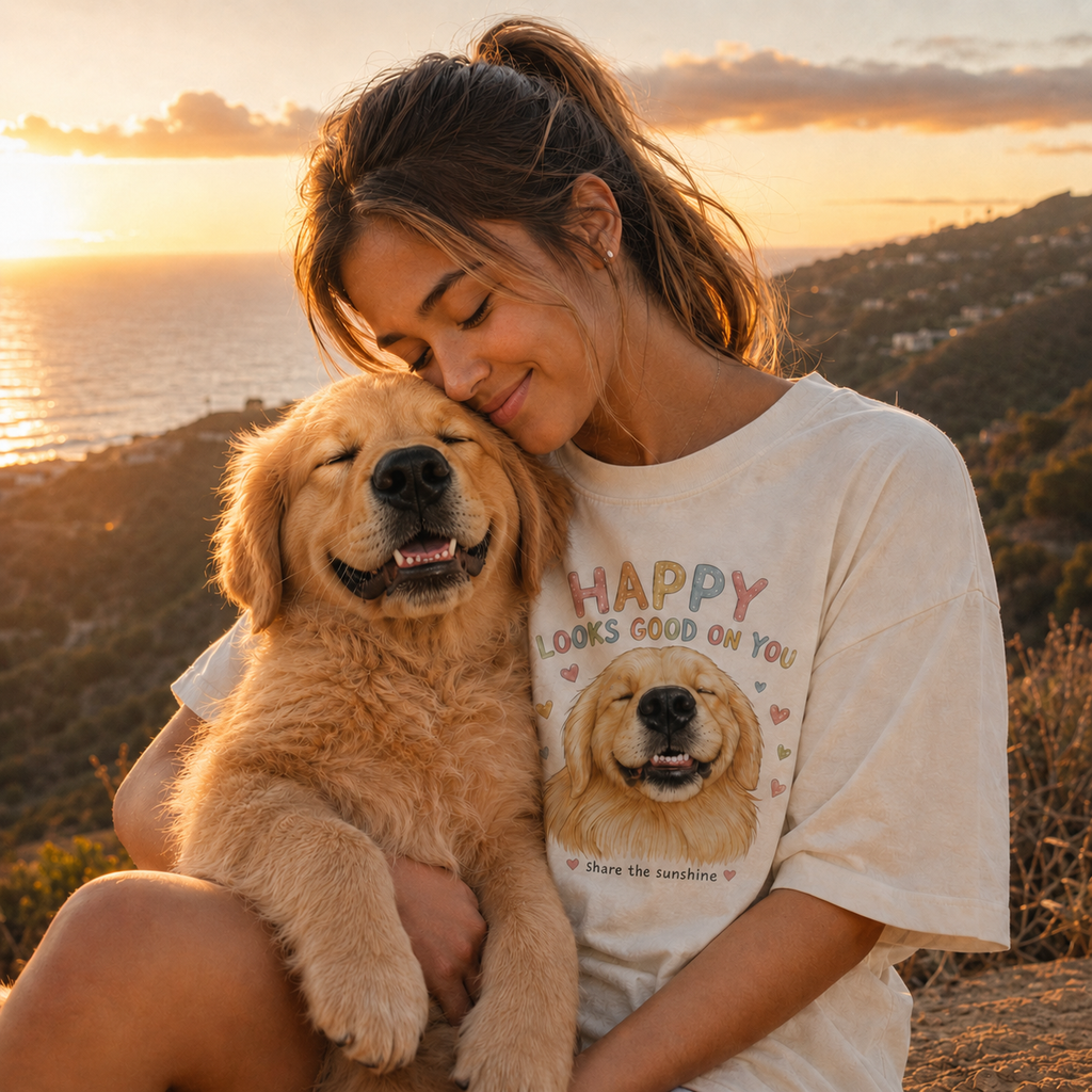 Happy Looks Good On You Golden Retriever T-Shirt