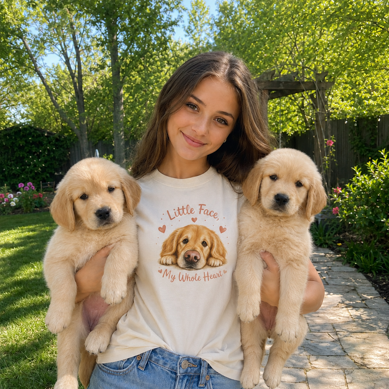 Little Face My Whole Heart Golden Retriever T-Shirt