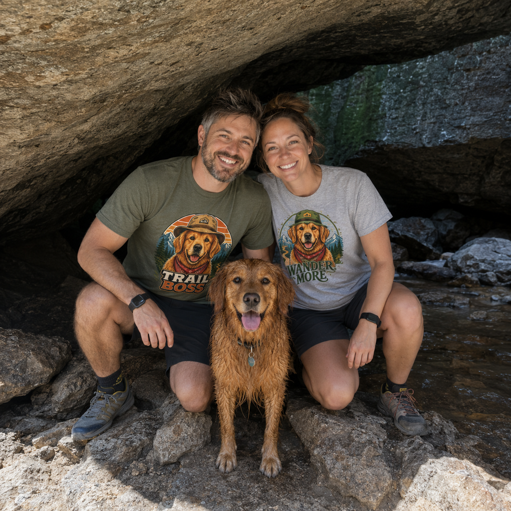 Wander More Golden Retriever T-Shirt