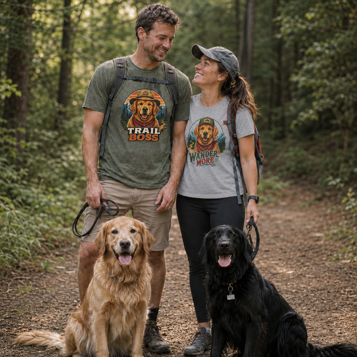 Wander More Golden Retriever T-Shirt