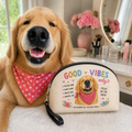 Good Vibes Only Golden Retriever Makeup Bag