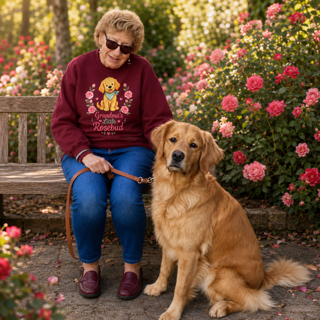 Grandma’s Little Rosebud Golden Retriever Sweatshirt