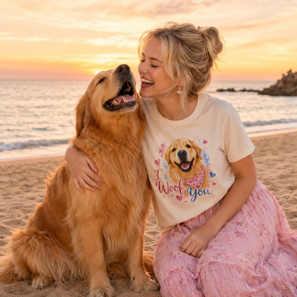 I Woof You Golden Retriever T-Shirt
