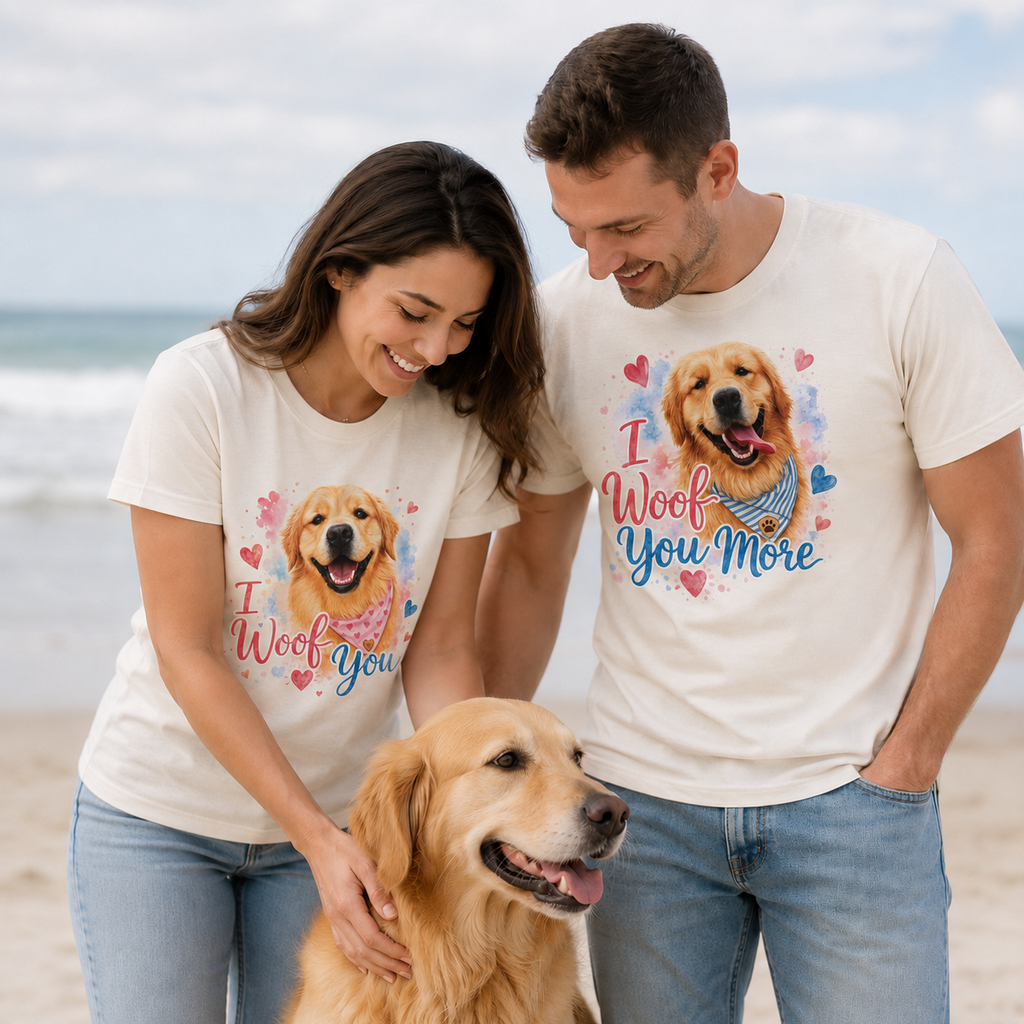 I Woof You Golden Retriever T-Shirt