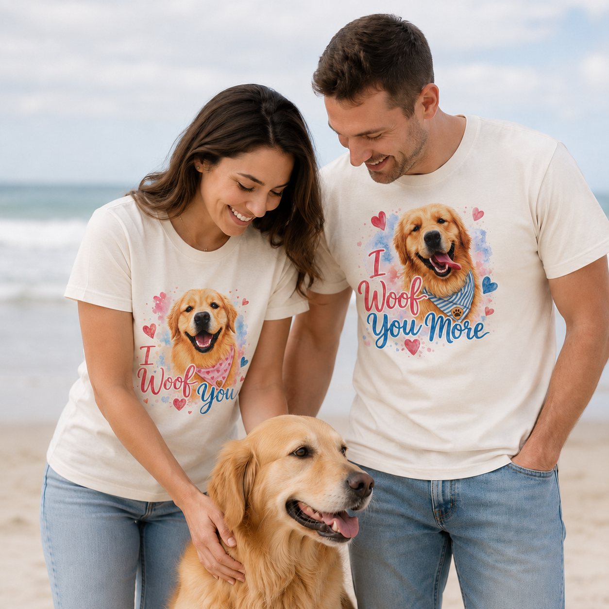 I Woof You Golden Retriever T-Shirt