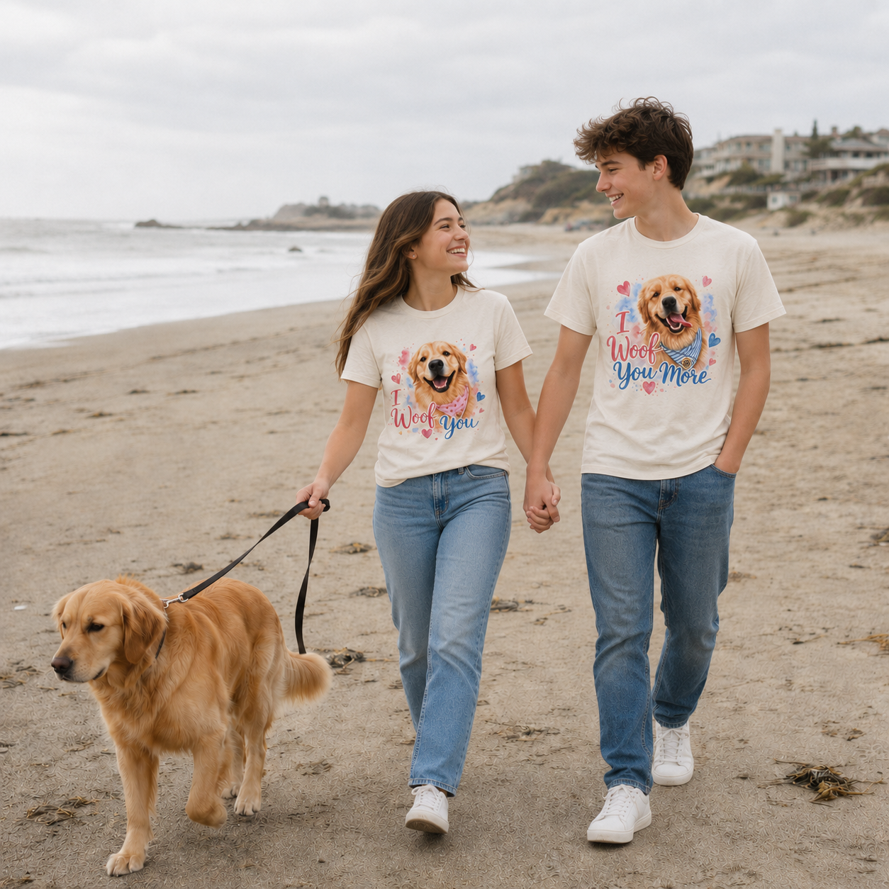 I Woof You More Golden Retriever T-Shirt