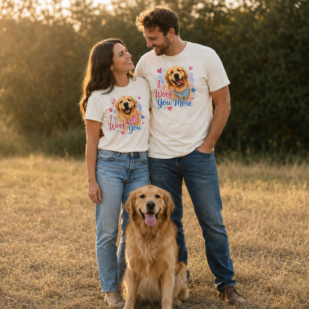 I Woof You More Golden Retriever T-Shirt