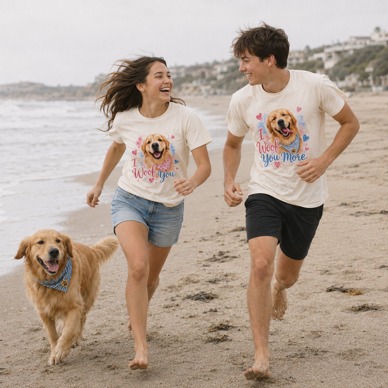 I Woof You More Golden Retriever T-Shirt