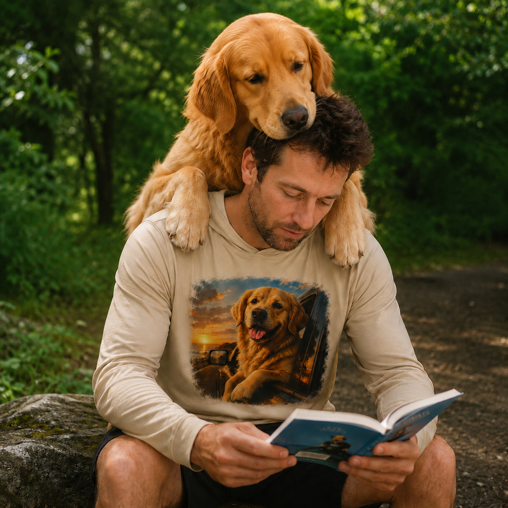 Golden Retriever Sunset Lightweight Hoodie