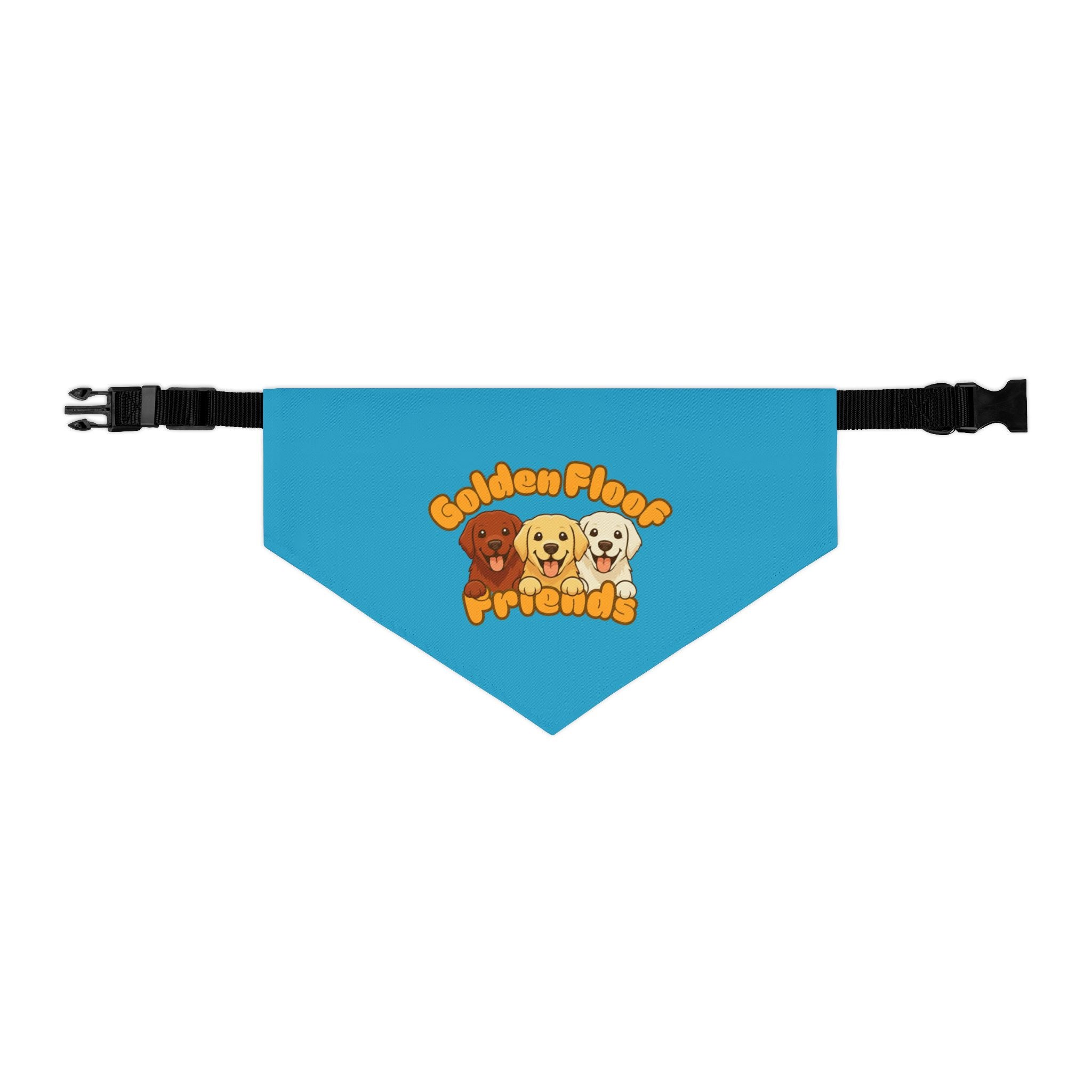 Golden Floof™ Friends Dog Bandana Collar – Adjustable Pet Bandana with Golden Retriever Trio