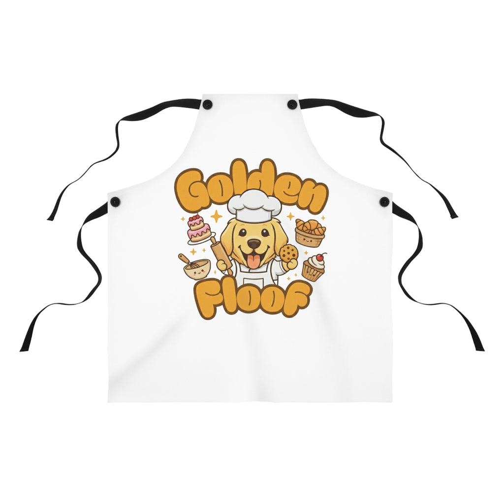 Golden Floof™ Chef Apron – Cute Golden Retriever Baking Apron for Dog Lovers & Kitchen Fun - White