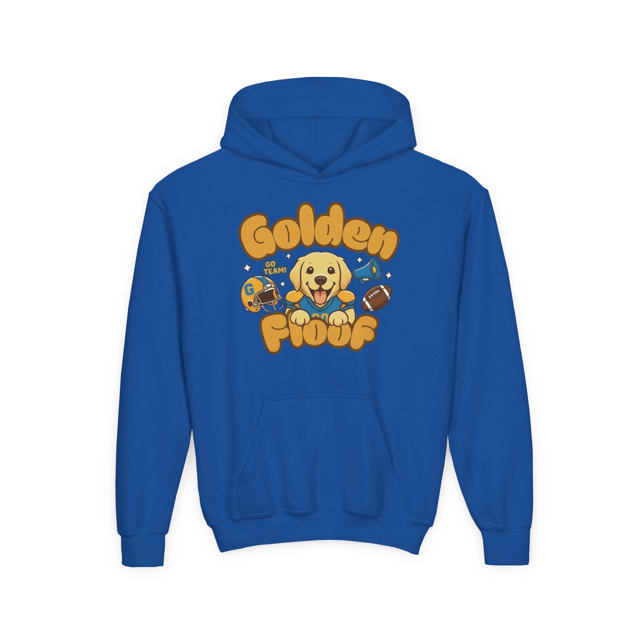 Golden Floof™ Kids Football Hoodie – Cute Game Day Golden Retriever Hoodie for Children