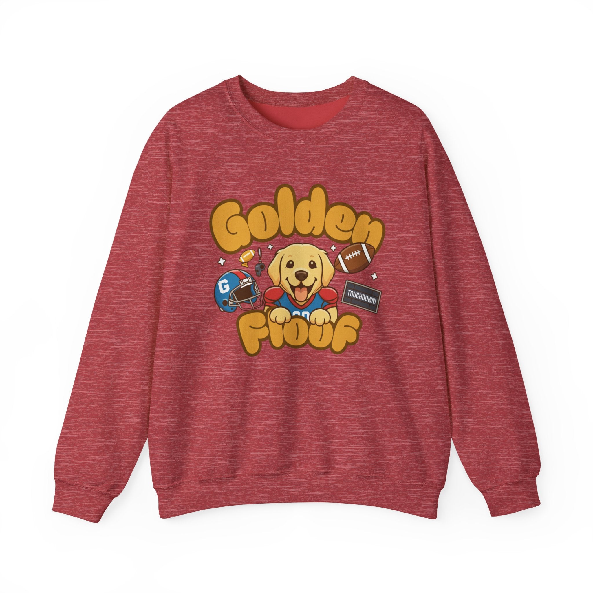 Golden Floof Football Crewneck Sweatshirt – Cozy Game Day Dog Lover Pullover