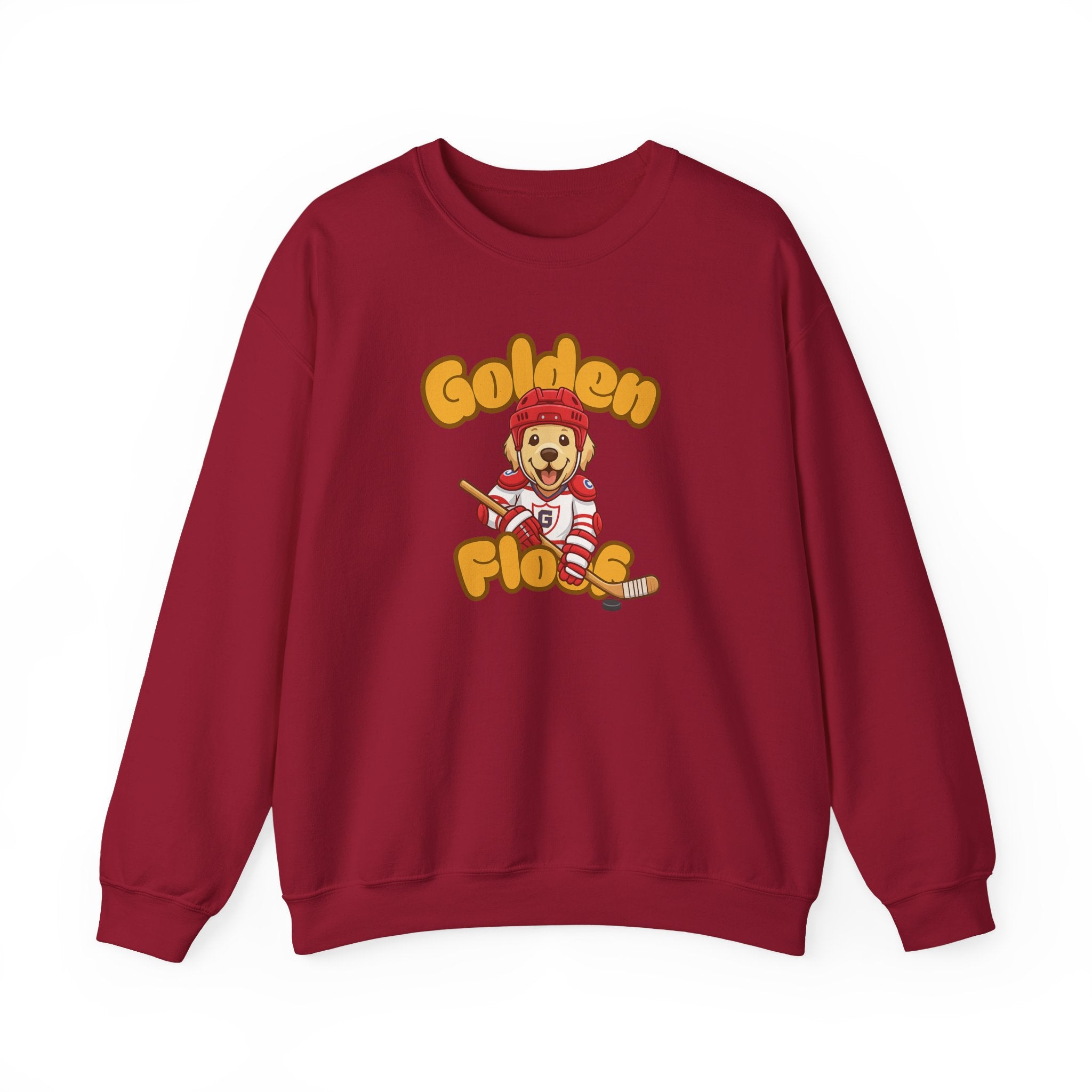 Golden Floof™ Hockey Sweatshirt – Cute Golden Retriever Ice Hockey Crewneck for Dog Lovers