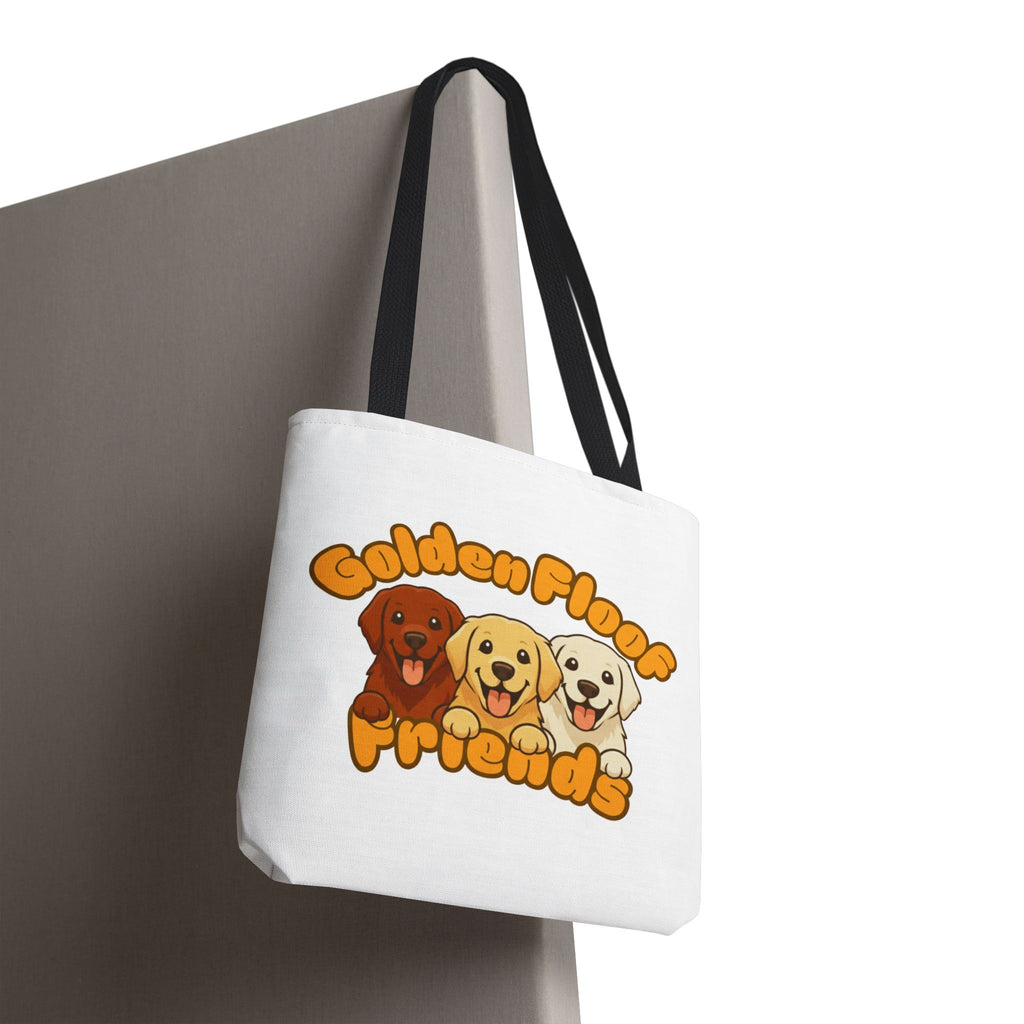 Golden Floof™ Friends Tote Bag (13×13") – Cute Golden Retriever Trio Reusable Tote