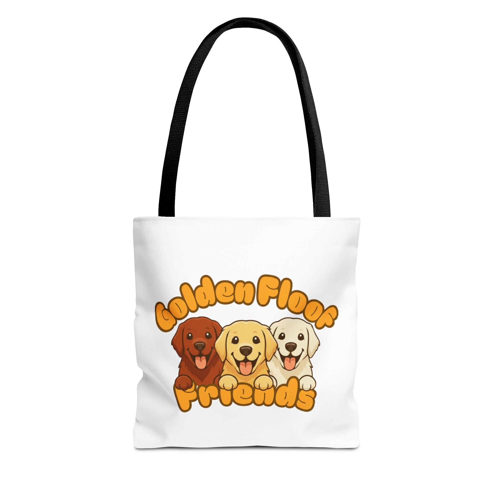 Golden Floof™ Friends Tote Bag (13×13") – Cute Golden Retriever Trio Reusable Tote