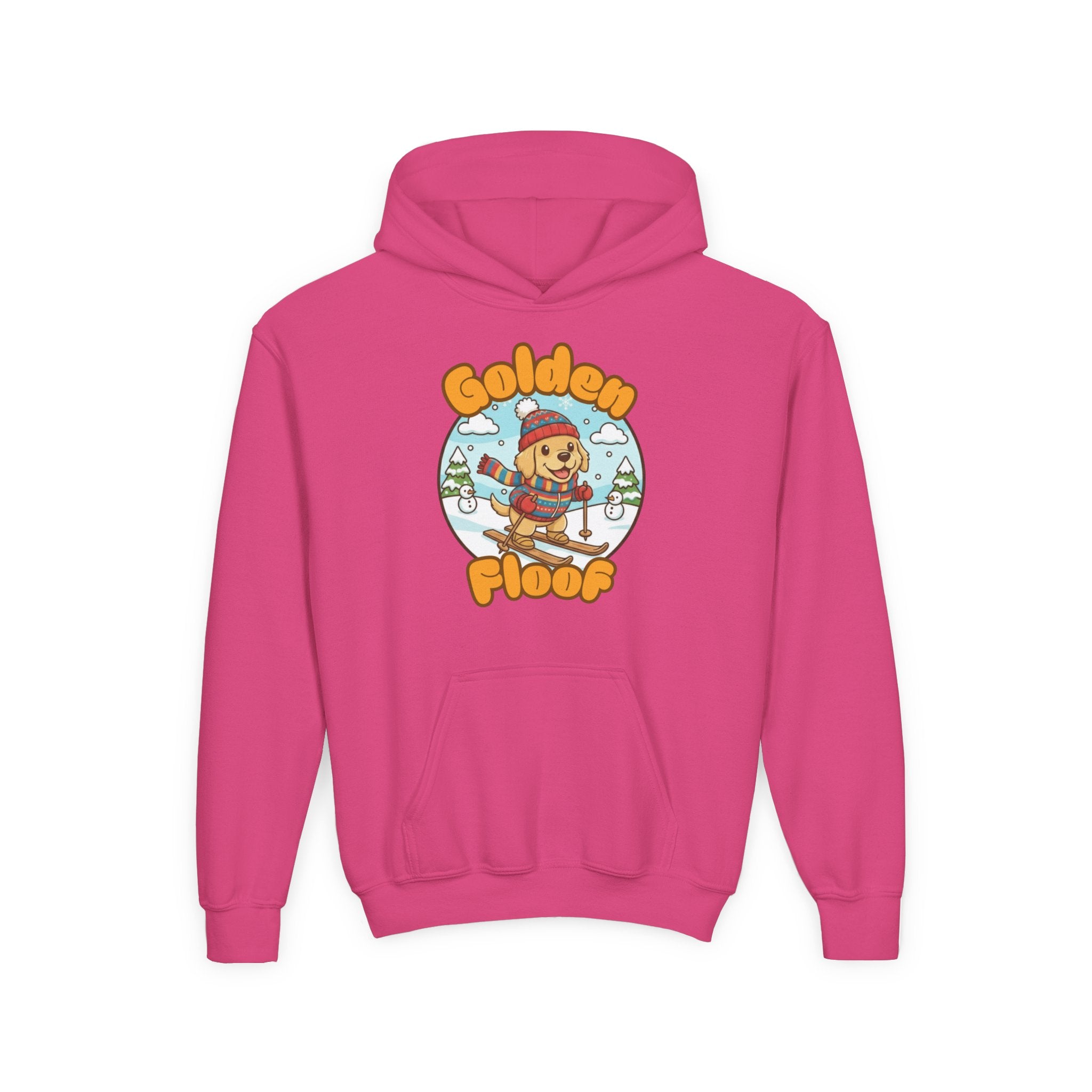 Golden Floof™ Kids Skiing Hoodie – Cute Winter Golden Retriever Ski Hoodie for Children