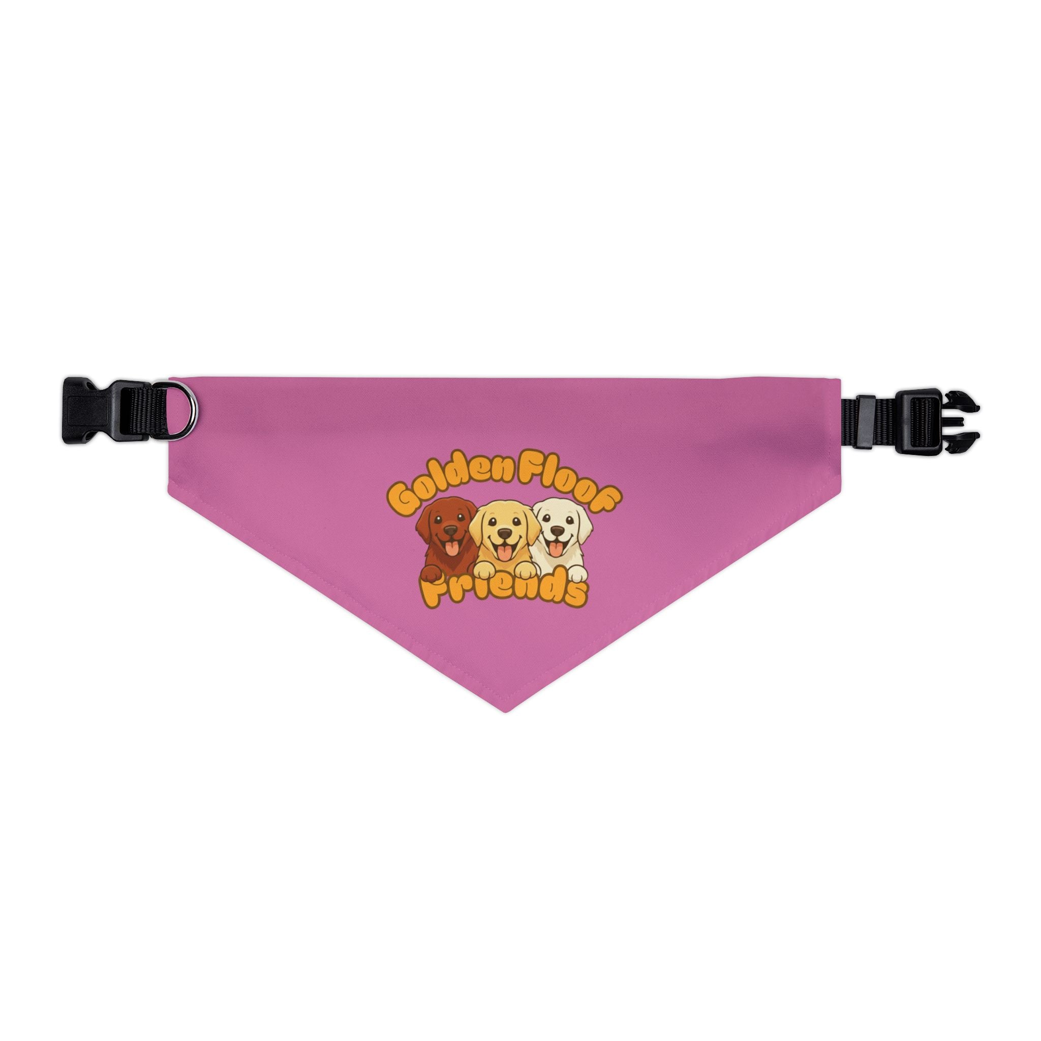 Golden Floof™ Friends Dog Bandana Collar – Adjustable Pet Bandana with Golden Retriever Trio
