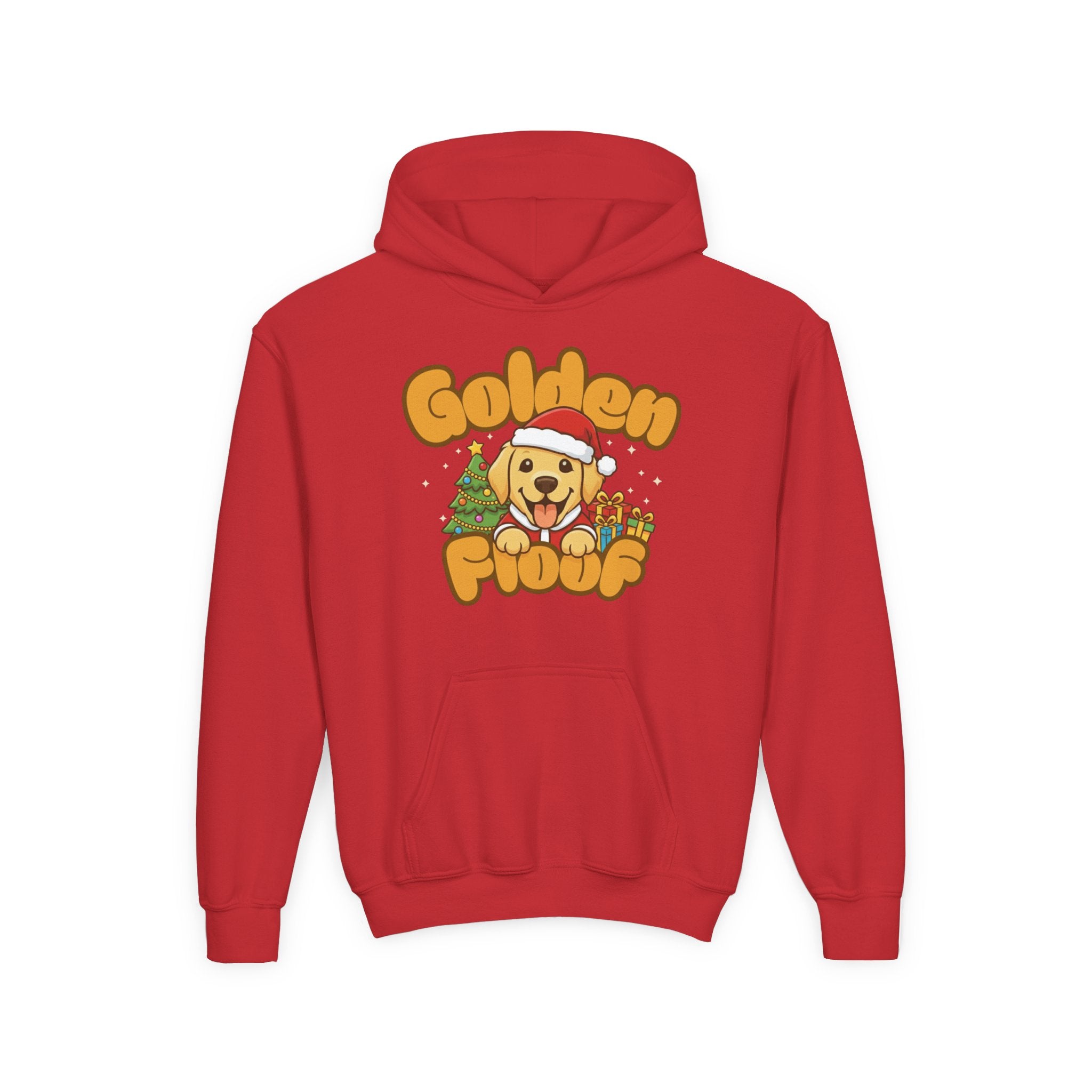 Golden Floof™ Kids Christmas Hoodie – Cute Holiday Golden Retriever Santa Hoodie for Children