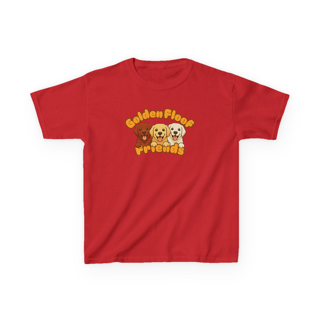 Golden Floof™ Kids Friends T-Shirt – Cute Golden Retriever Trio Tee for Children