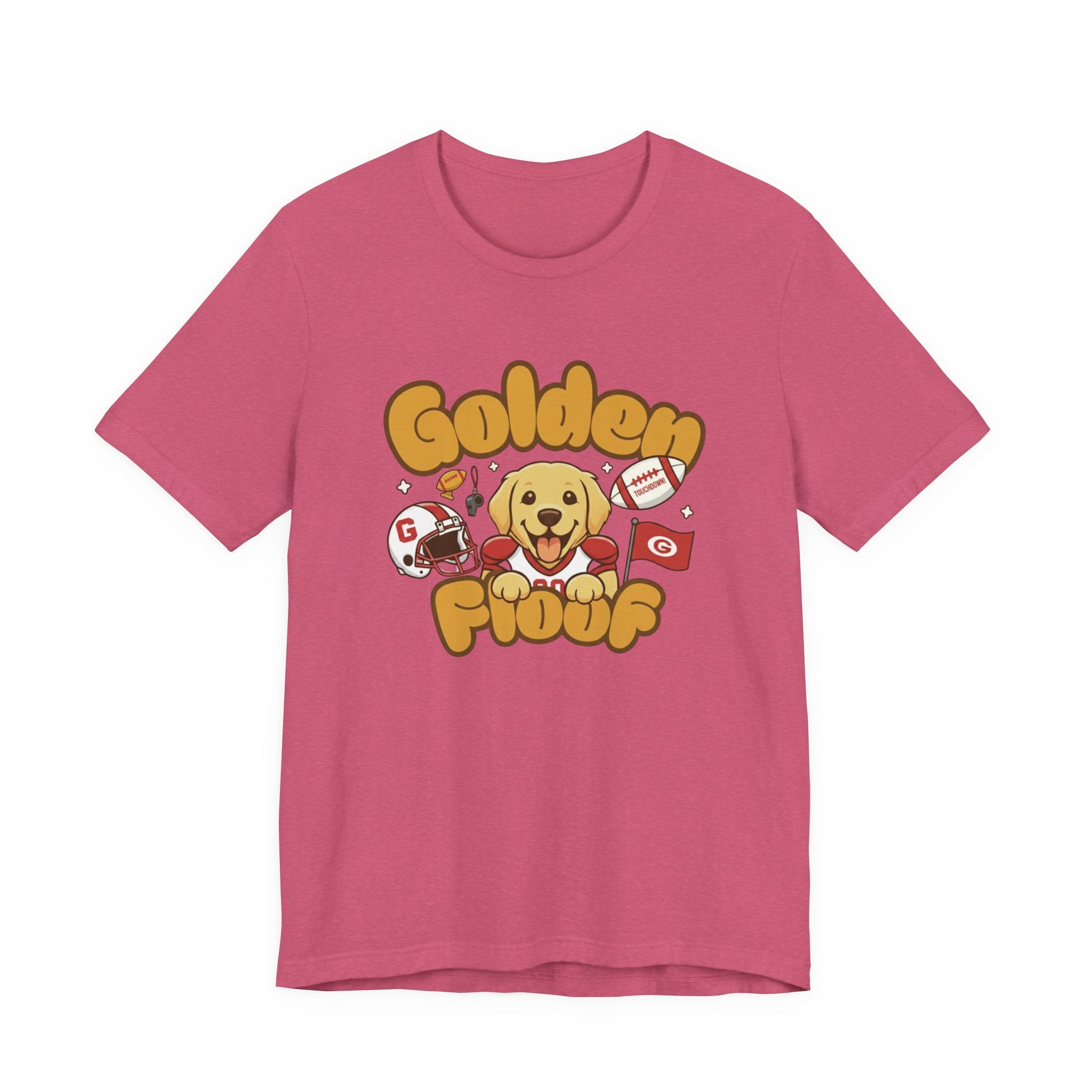 Golden Floof™ Football T-Shirt – Game Day Golden Retriever Tee for Dog Lovers