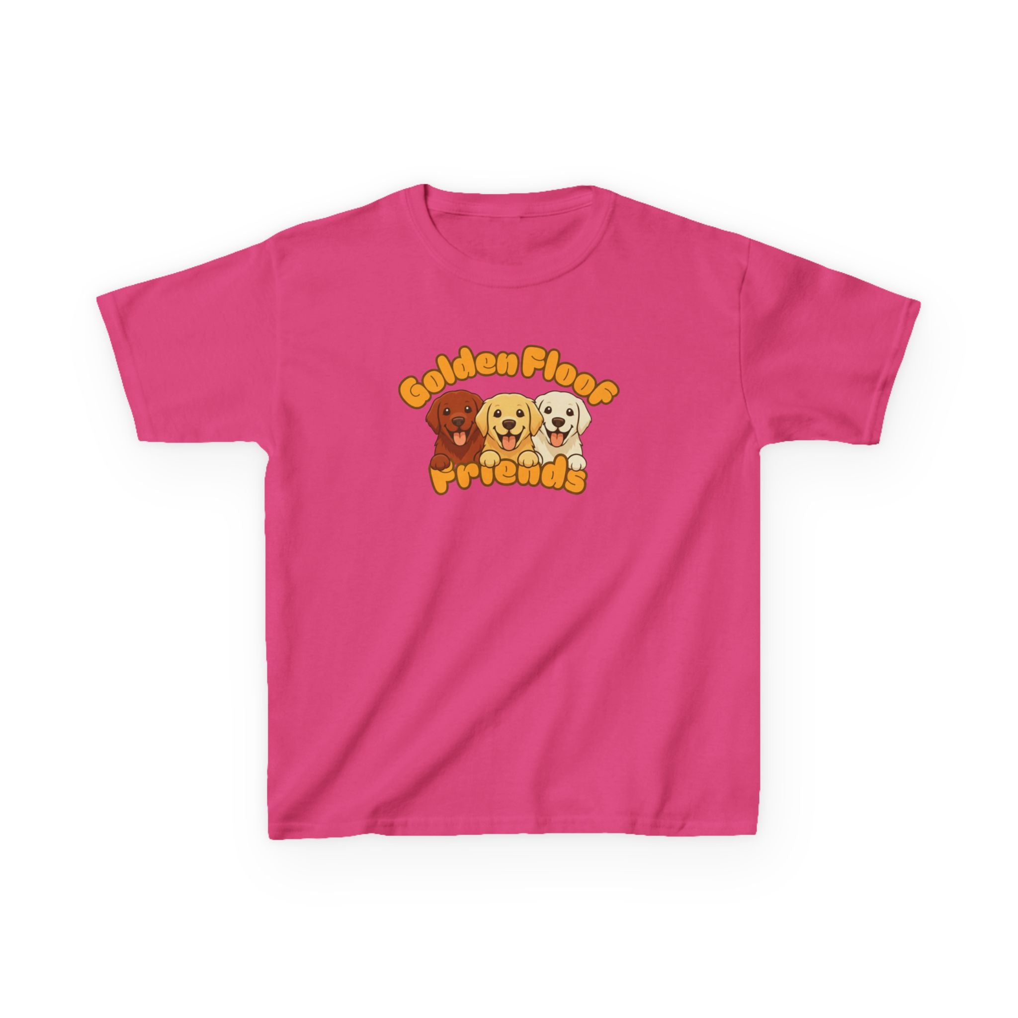Golden Floof™ Kids Friends T-Shirt – Cute Golden Retriever Trio Tee for Children