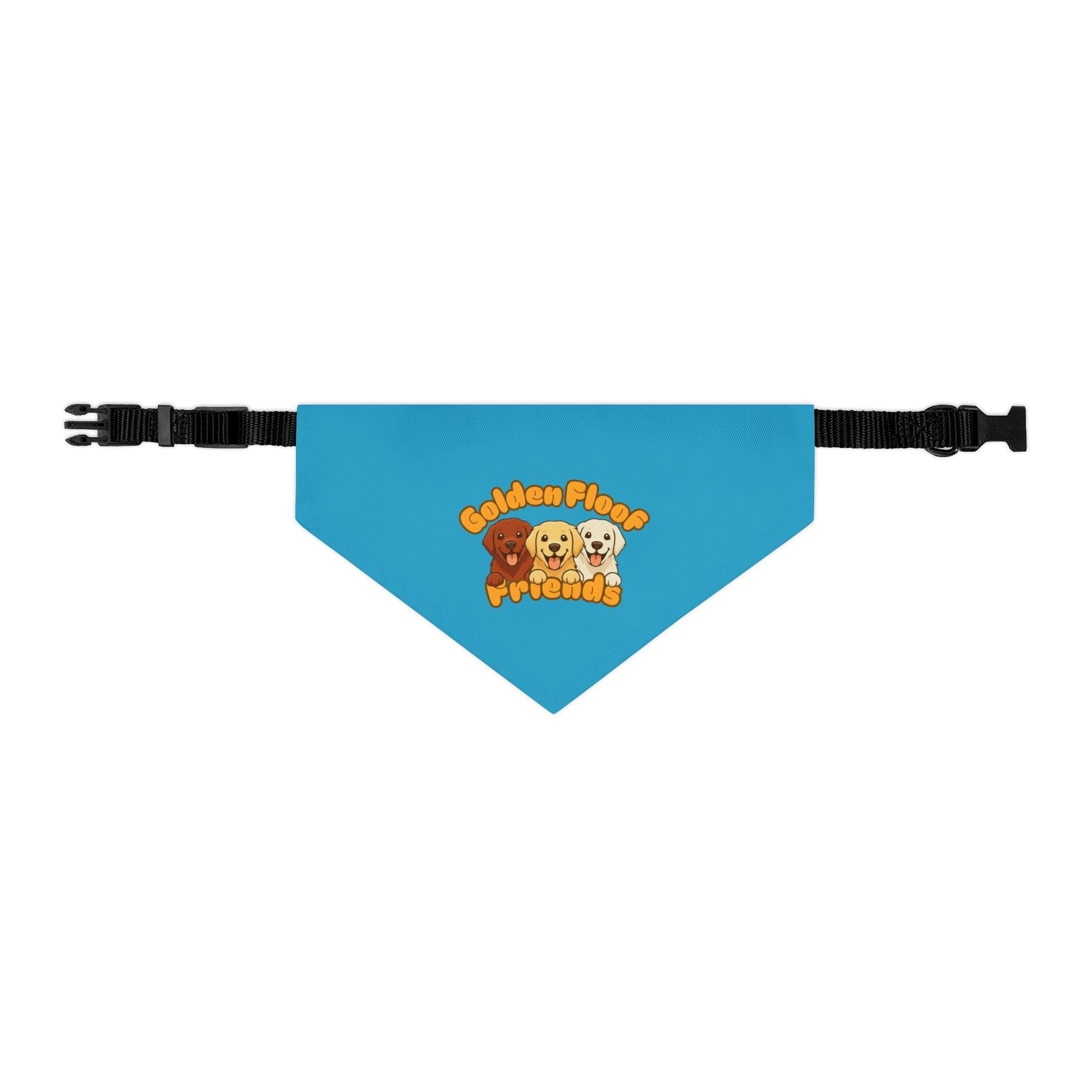 Golden Floof™ Friends Dog Bandana Collar – Adjustable Pet Bandana with Golden Retriever Trio