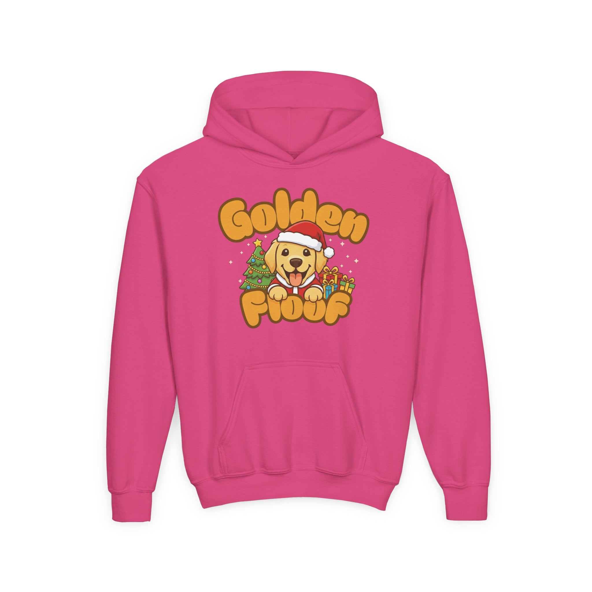 Golden Floof™ Kids Christmas Hoodie – Cute Holiday Golden Retriever Santa Hoodie for Children