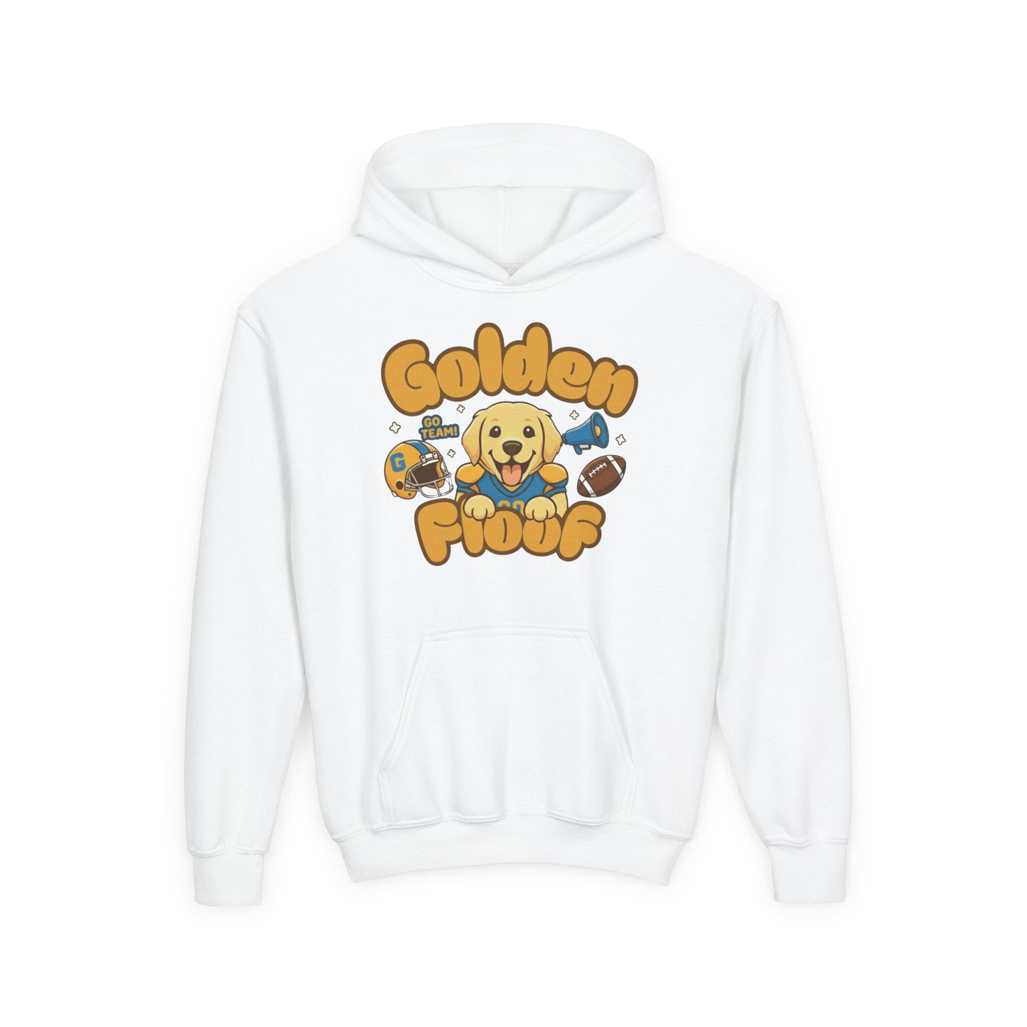 Golden Floof™ Kids Football Hoodie – Cute Game Day Golden Retriever Hoodie for Children