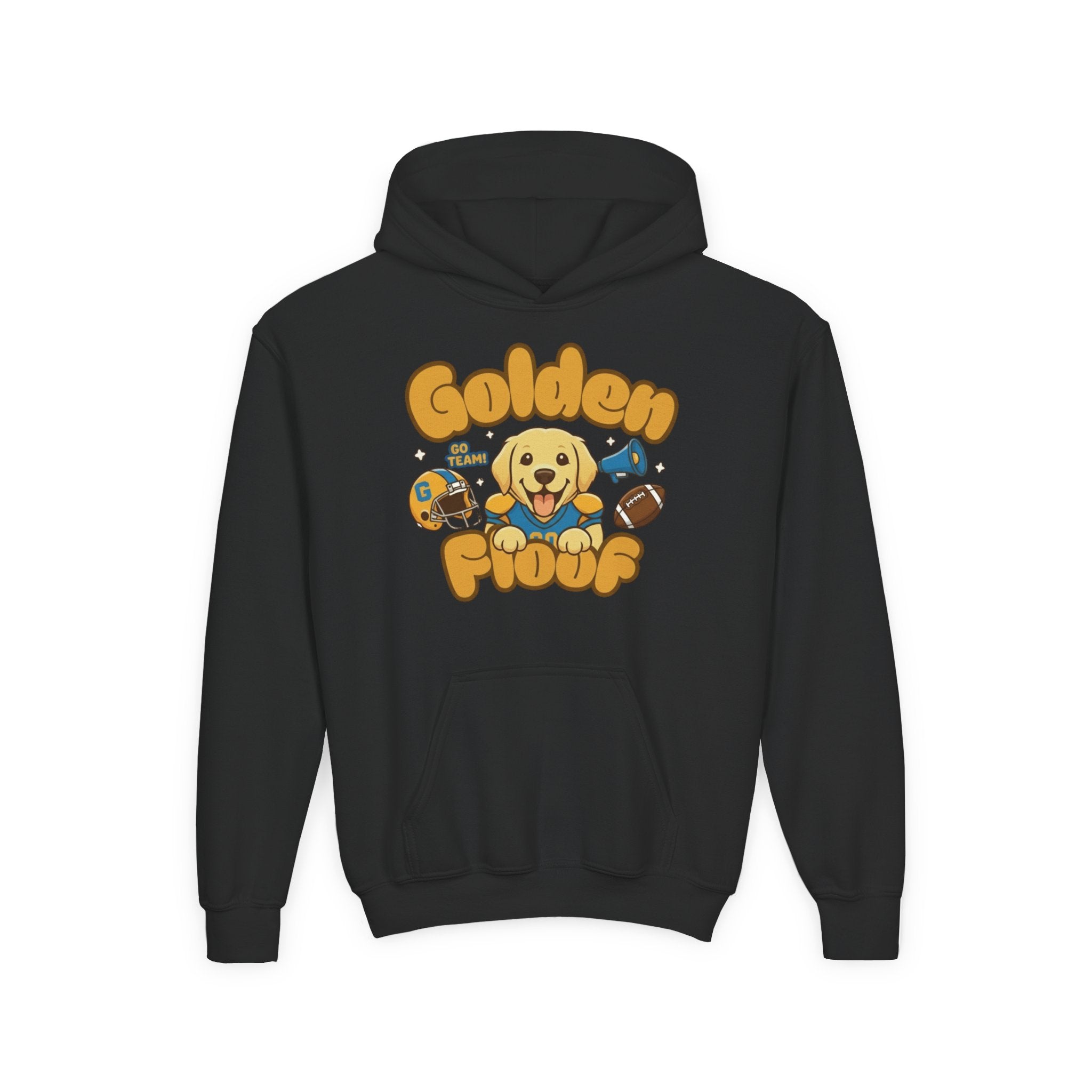 Golden Floof™ Kids Football Hoodie – Cute Game Day Golden Retriever Hoodie for Children