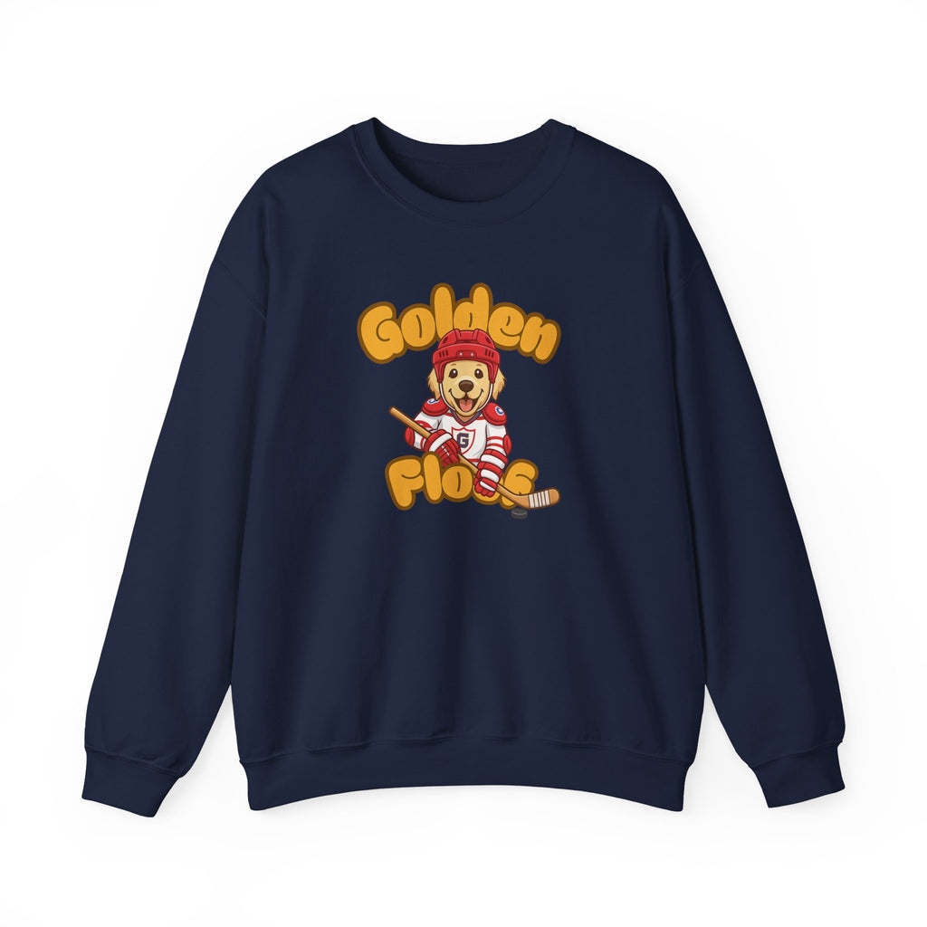 Golden Floof™ Hockey Sweatshirt – Cute Golden Retriever Ice Hockey Crewneck for Dog Lovers