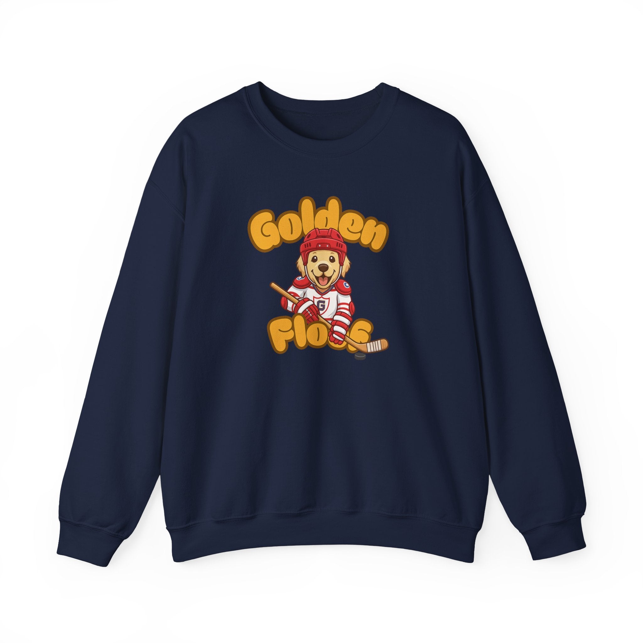 Golden Floof™ Hockey Sweatshirt – Cute Golden Retriever Ice Hockey Crewneck for Dog Lovers