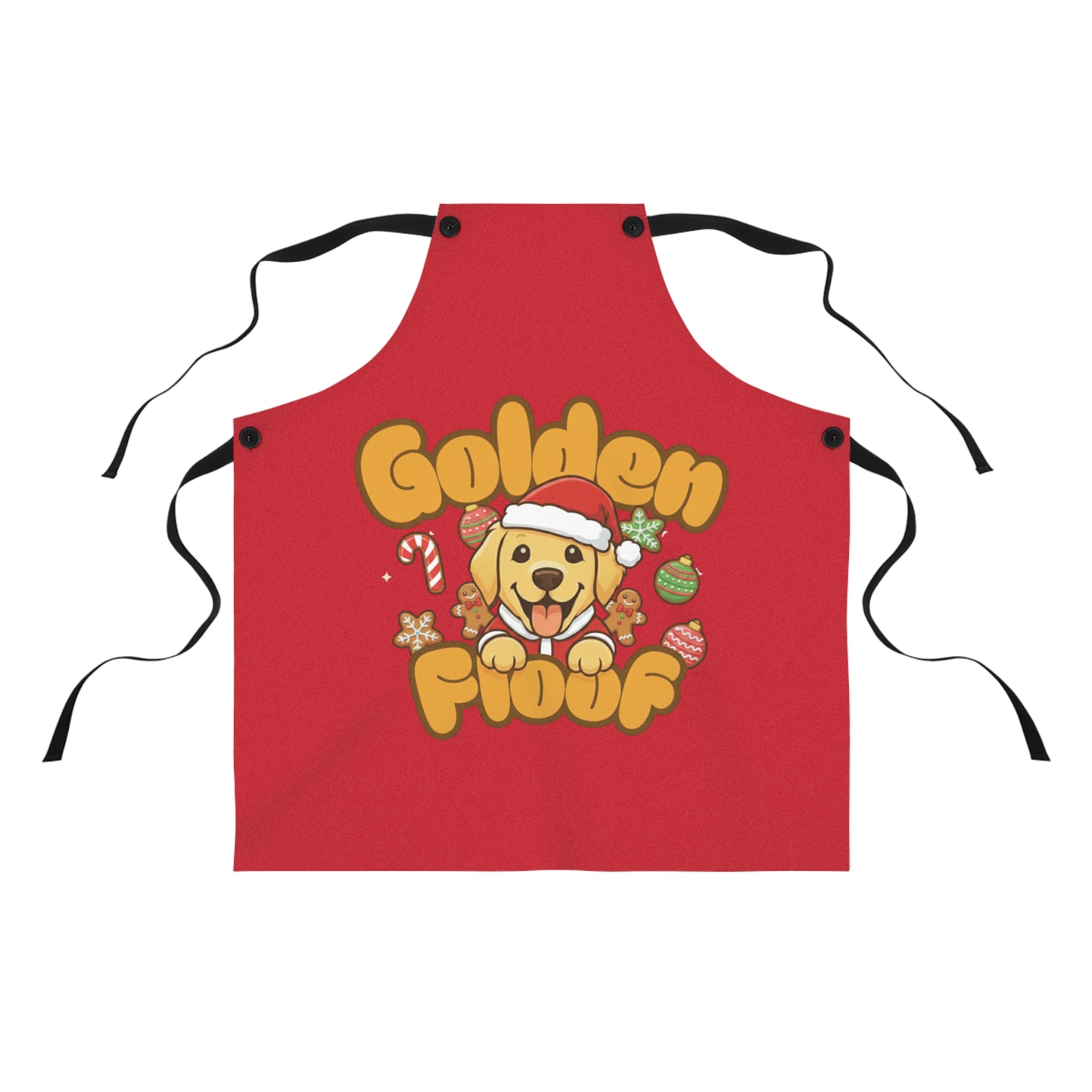 Golden Floof™ Christmas Baking Apron – Holiday Dog Lover Kitchen Apron