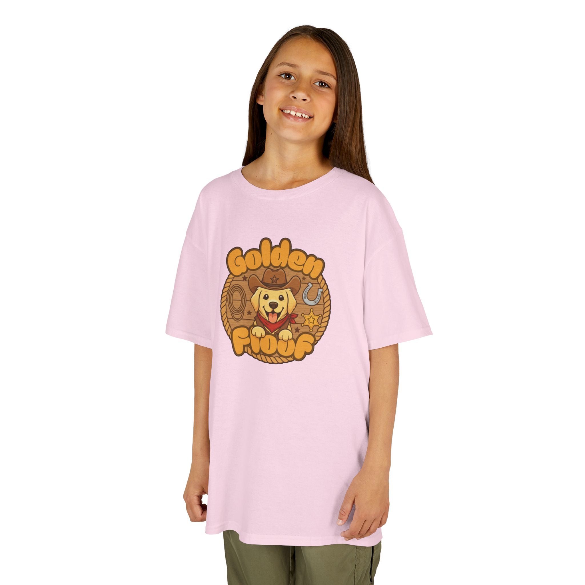 Golden Floof™ Kids Cowboy T-Shirt – Cute Western Golden Retriever Tee for Children
