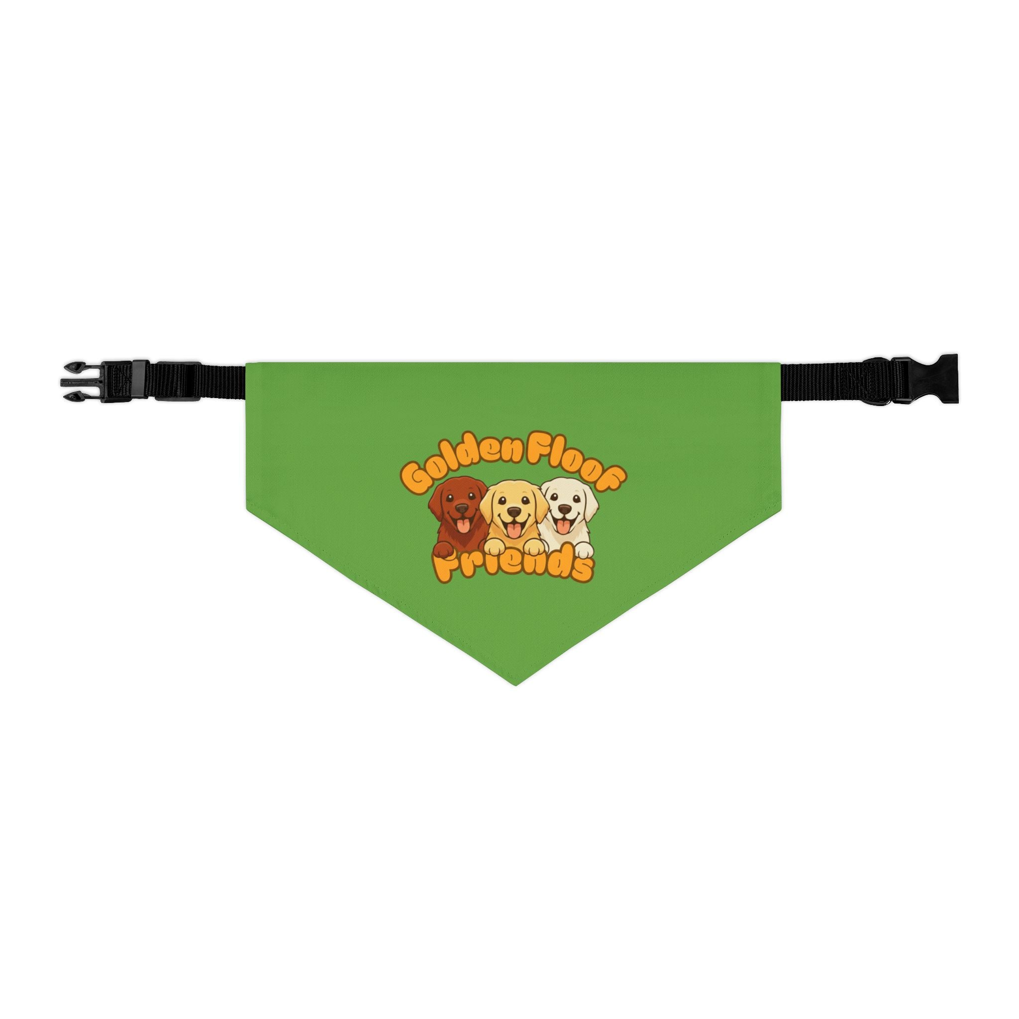 Golden Floof™ Friends Dog Bandana Collar – Adjustable Pet Bandana with Golden Retriever Trio