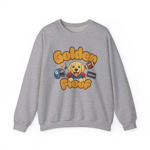 Golden Floof Football Crewneck Sweatshirt – Cozy Game Day Dog Lover Pullover