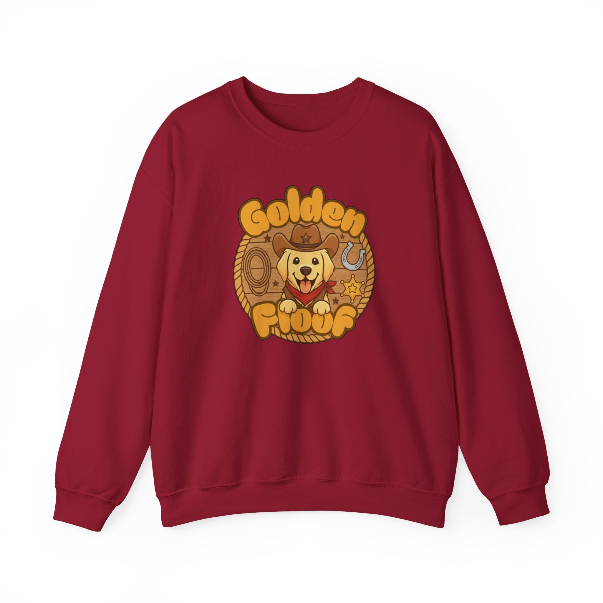 Golden Floof Cowboy Golden Retriever Crewneck Sweatshirt