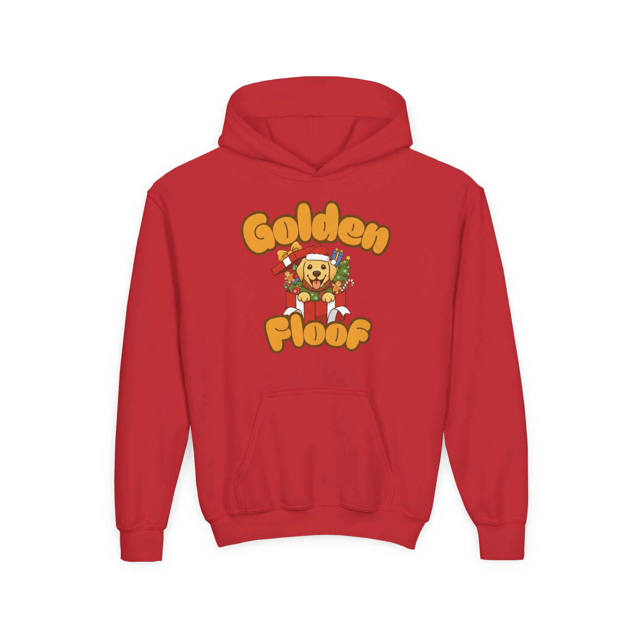 Golden Floof™ Kids Christmas Presents Hoodie – Cute Holiday Golden Retriever Hoodie for Children