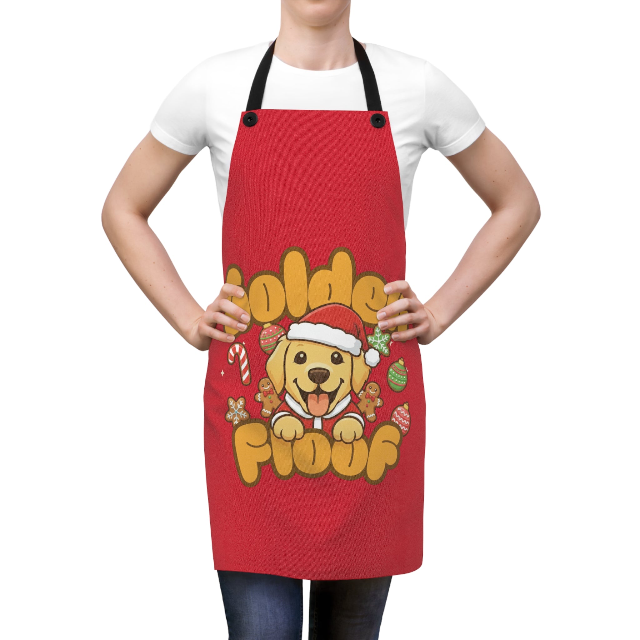 Golden Floof™ Christmas Baking Apron – Holiday Dog Lover Kitchen Apron