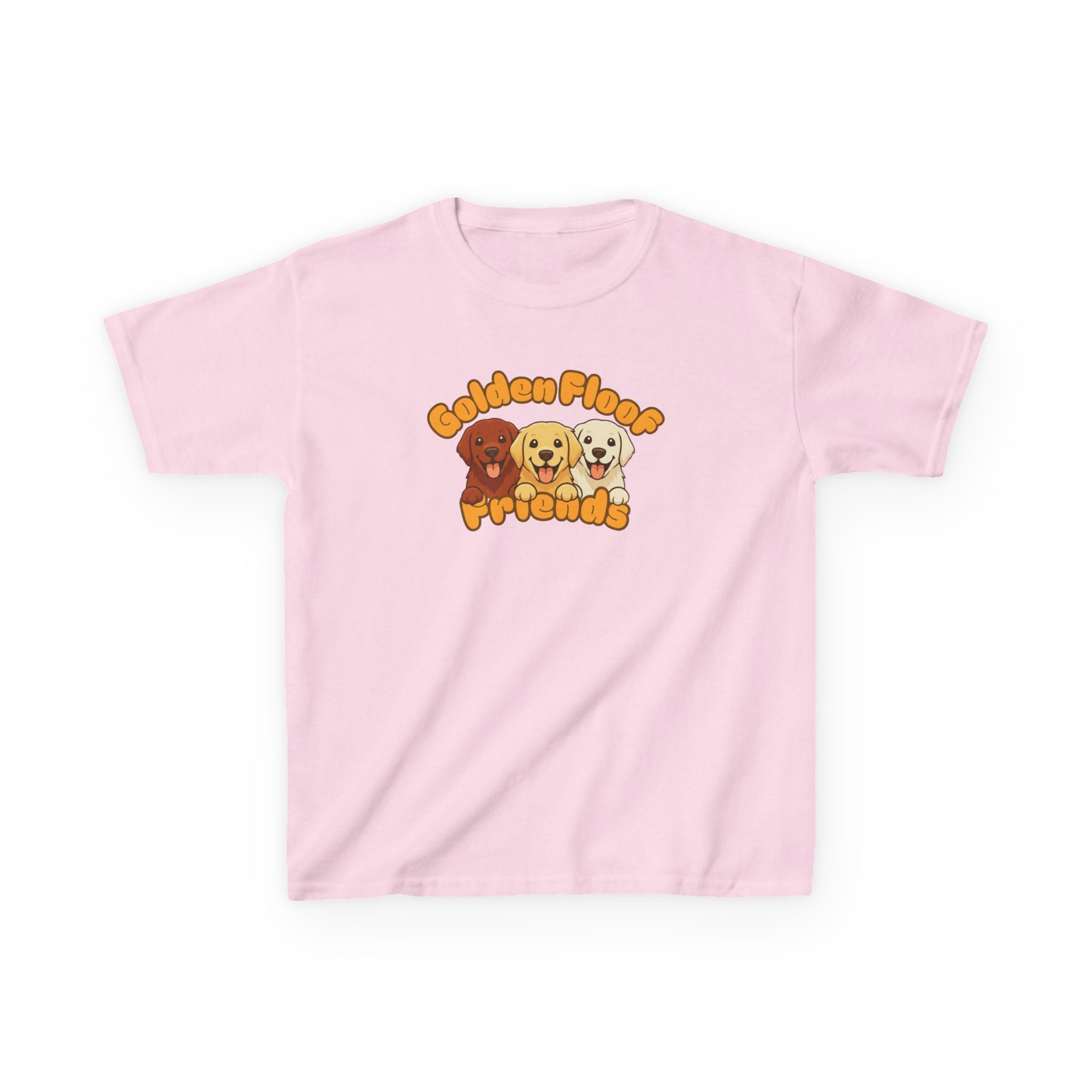 Golden Floof™ Kids Friends T-Shirt – Cute Golden Retriever Trio Tee for Children