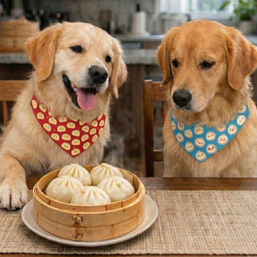 Cute Baozi Red Dog Bandana Collar